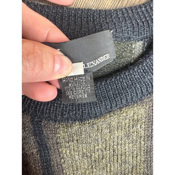 ALPACA WOOL Sweater Men’s Medium Inti for George Alexander Geometric Design - Picture 4 of 7